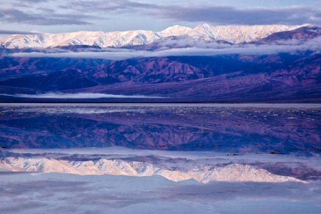 Panamint Mountains Reflection at Badwater Basin, Death Valley, CA