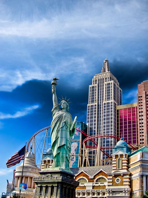 Colorized version of Las Vegas' New York New York