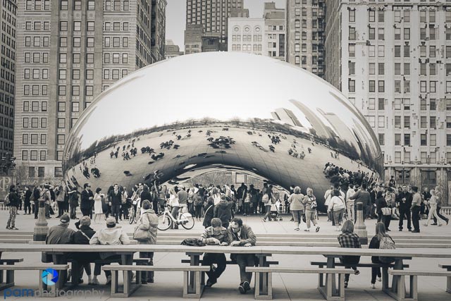 Planning their trip at the Bean