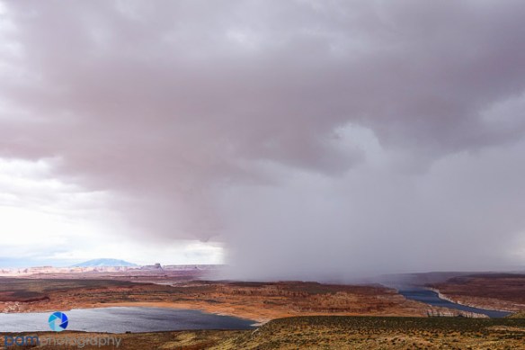 A rainstorm rolled in right on us while we were at the lookout.