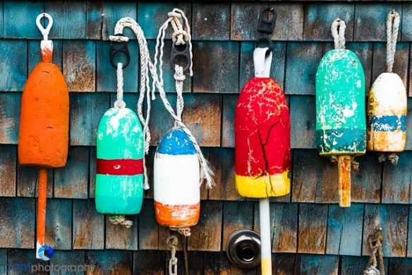 Fishing bouys at Bernard Harbor in Maine