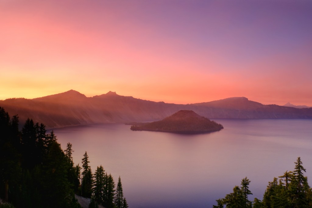 A Sunset and a Sunrise at Crater&nbsp;Lake